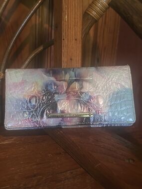 Brahmin Iridescent Multi-Color Croc-Embossed Women’s Clutch Wallet